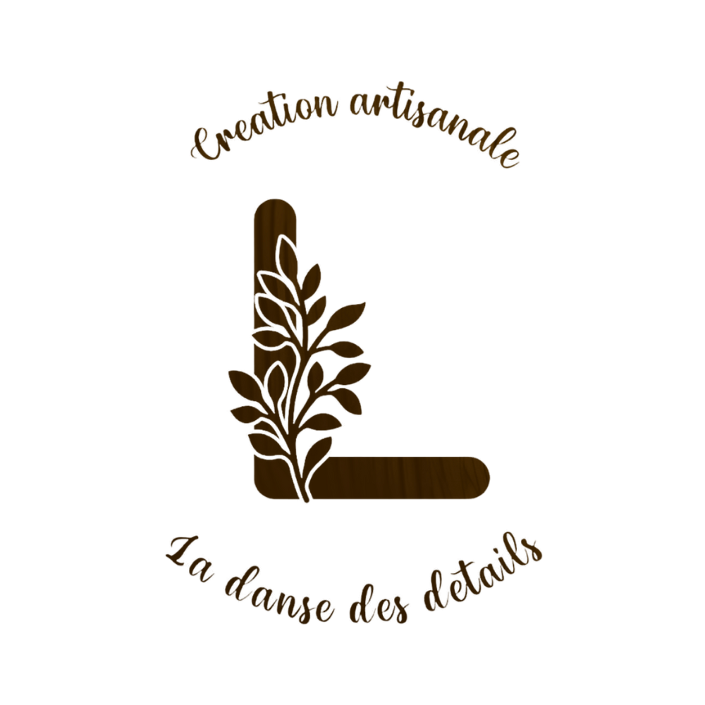 Logo La danse des détails avec branche feuillue - Création artisanale française